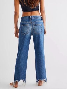 NEW WO TAG WE THE FREE Frayed-Hem Wide Leg Crop Jeans Size 29
